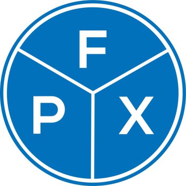 Beyaz arka planda FPX harfli logo tasarımı. FPX yaratıcı harflerin baş harfleri logo kavramı. FPX harf tasarımı.