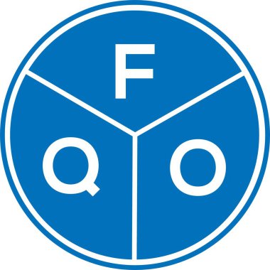 Beyaz arka planda FQO harf logosu tasarımı. FQO yaratıcı harflerin baş harfleri logo kavramı. FQO harf tasarımı.