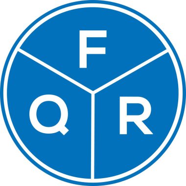 Beyaz arka planda FQR harf logosu tasarımı. FQR yaratıcı harflerin baş harfleri logo kavramı. FQR harf tasarımı.