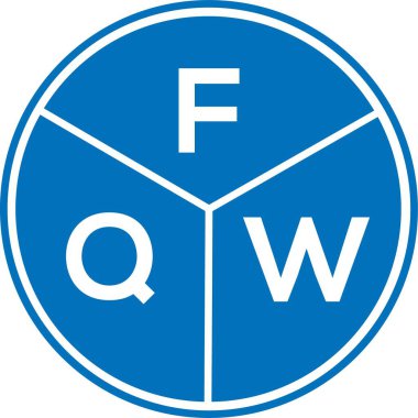 Beyaz arkaplanda FQW harf logosu tasarımı. FQW yaratıcı harflerin baş harfleri logo kavramı. FQW harf tasarımı.