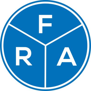 Beyaz arka planda FRA harf logosu tasarımı. FRA yaratıcı harflerin baş harfleri logo kavramı. FRA harf tasarımı.