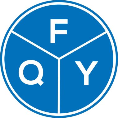 Beyaz arkaplanda FQY harf logosu tasarımı. FQY yaratıcı harflerin baş harfleri logo kavramı. FQY harf tasarımı.