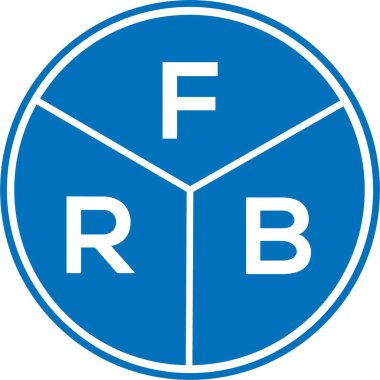 Beyaz arka planda FRB harfi logo tasarımı. FRB yaratıcı harflerin baş harfleri logo kavramı. FRB harf tasarımı.