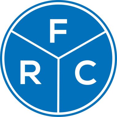 Beyaz arka planda FRC harf logosu tasarımı. FRC yaratıcı harflerin baş harfleri logo kavramı. FRC harf tasarımı.