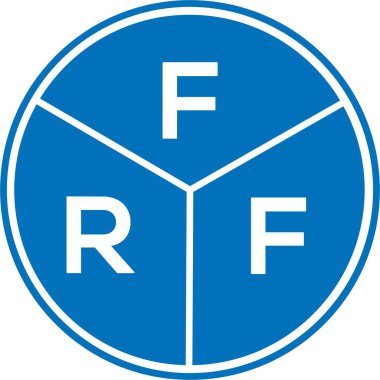 Beyaz arka planda FRF harf logosu tasarımı. FRF yaratıcı harflerin baş harfleri logo kavramı. FRF harf tasarımı.