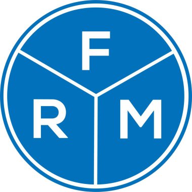 Beyaz arka planda FRM harf logosu tasarımı. FRM yaratıcı harflerin baş harfleri logo kavramı. FRM harf tasarımı.