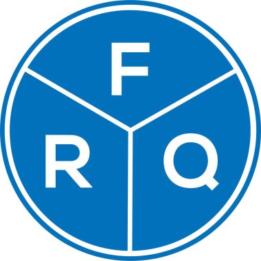 Beyaz arka planda FRQ harfi logo tasarımı. FRQ yaratıcı harflerin baş harfleri logo kavramı. FRQ harf tasarımı.