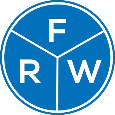 Beyaz arka planda FRW harf logosu tasarımı. FRW yaratıcı harflerin baş harfleri logo kavramı. FRW harf tasarımı.