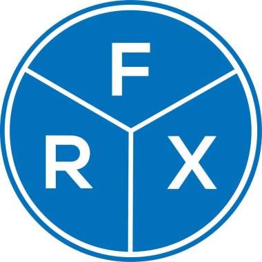 Beyaz arka planda FRX harfli logo tasarımı. FRX yaratıcı harflerin baş harfleri logo kavramı. FRX harf tasarımı.