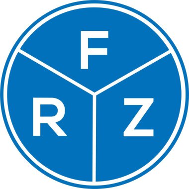 Beyaz arka planda FRZ harfi logo tasarımı. FRZ yaratıcı harflerin baş harfleri logo kavramı. FRZ harf tasarımı.