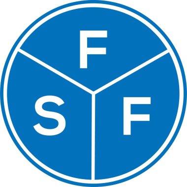 Beyaz arka planda FSF harf logosu tasarımı. FSF yaratıcı harflerin baş harfleri logo kavramı. FSF harf tasarımı.