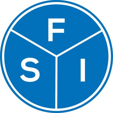 Beyaz arka planda FSI harfi logo tasarımı. FSI yaratıcı harflerin baş harfleri logo kavramı. FSI harf tasarımı.