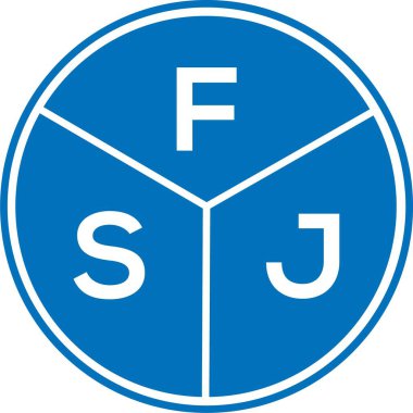 Beyaz arka planda FSJ harf logosu tasarımı. FSJ yaratıcı harflerin baş harfleri logo kavramı. FSJ harf tasarımı.