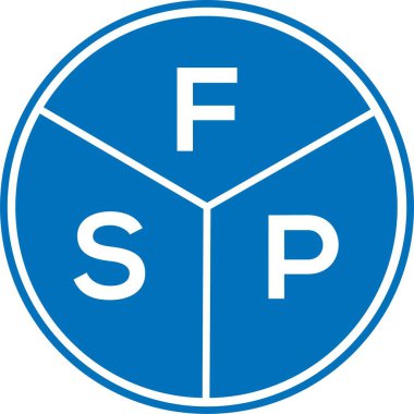Beyaz arkaplanda FSP harf logosu tasarımı. FSP yaratıcı harflerin baş harfleri logo kavramı. FSP harf tasarımı.