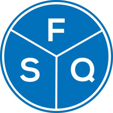 Beyaz arka planda FSQ harfi logo tasarımı. FSQ yaratıcı harflerin baş harfleri logo kavramı. FSQ harf tasarımı.