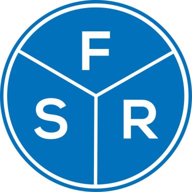 Beyaz arka planda FSR harf logosu tasarımı. FSR yaratıcı harflerin baş harfleri logo kavramı. FSR harf tasarımı.