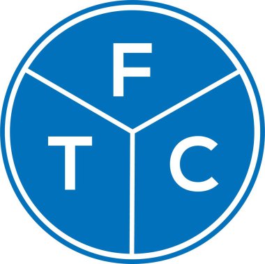Beyaz arka planda FTC harf logosu tasarımı. FTC yaratıcı harflerin baş harfleri logo kavramı. FTC harf tasarımı.