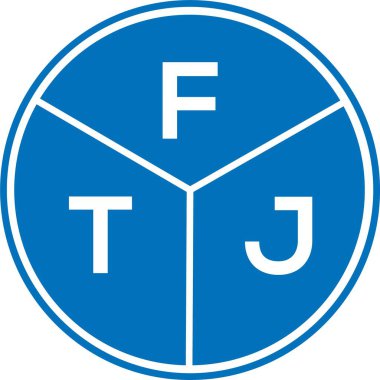 Beyaz arka planda FTJ harf logosu tasarımı. FTJ yaratıcı harflerin baş harfleri logo kavramı. FTJ harf tasarımı.