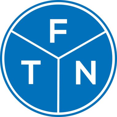Beyaz arka planda FTN harf logosu tasarımı. FTN yaratıcı harflerin baş harfleri logo kavramı. FTN harf tasarımı.