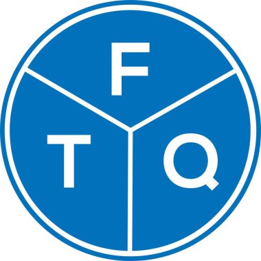 Beyaz arka planda FTQ harf logosu tasarımı. FTQ yaratıcı harflerin baş harfleri logo kavramı. FTQ harf tasarımı.
