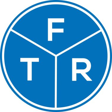 Beyaz arka planda FTR harf logosu tasarımı. FTR yaratıcı harflerin baş harfleri logo kavramı. FTR harf tasarımı.
