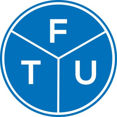 Beyaz arka planda FTU harf logosu tasarımı. FTU yaratıcı harflerin baş harfleri logo kavramı. FTU harf tasarımı.