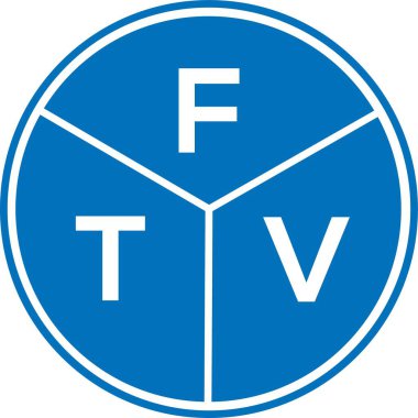 Beyaz arka planda FTV harfi logo tasarımı. FTV yaratıcı harflerin baş harfleri logo kavramı. FTV harf tasarımı.