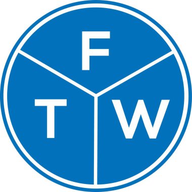 Beyaz arkaplanda FTW harf logosu tasarımı. FTW yaratıcı harflerin baş harfleri logo kavramı. FTW harf tasarımı.
