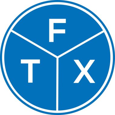 Beyaz arka planda FTX harfli logo tasarımı. FTX yaratıcı harflerin baş harfleri logo kavramı. FTX harf tasarımı.