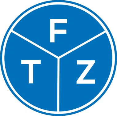Beyaz arkaplanda FTZ harf logosu tasarımı. FTZ yaratıcı harflerin baş harfleri logo kavramı. FTZ harf tasarımı.