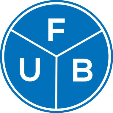 Beyaz arka planda FUB harfi logo tasarımı. FUB yaratıcı harflerin baş harfleri logo kavramı. FUB harf tasarımı.