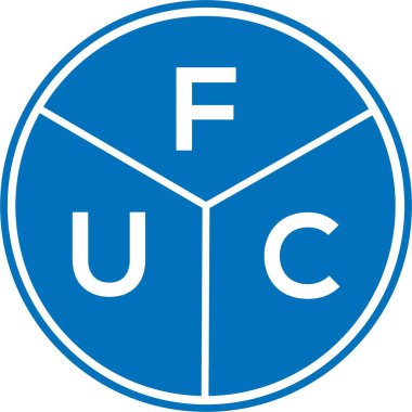 Beyaz arka planda FUC harf logosu tasarımı. FUC yaratıcı harflerin baş harfleri logo kavramı. FUC harf tasarımı.