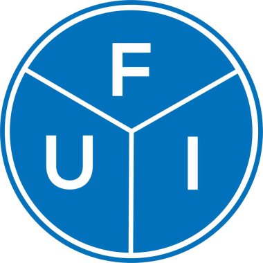 Beyaz arka planda FUI harf logosu tasarımı. FUI yaratıcı harflerin baş harfleri logo kavramı. FUI harf tasarımı.