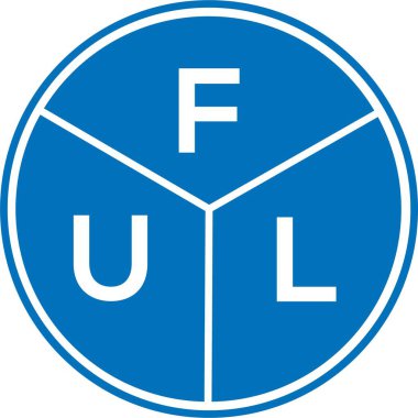 Beyaz arkaplanda FUL harf logosu tasarımı. FUL yaratıcı harflerin baş harfleri logo kavramı. FUL harf tasarımı.