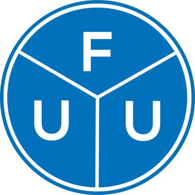 Beyaz arka planda FUU harf logosu tasarımı. FUU yaratıcı harf logosu konsepti. FUU harf tasarımı.