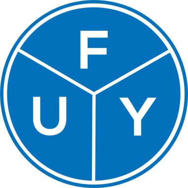 Beyaz arka planda FUY harf logosu tasarımı. FUY yaratıcı harfler logosu konsepti. FUY harf tasarımı.