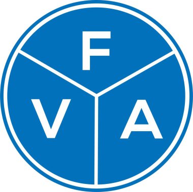 Beyaz arka planda FVA harf logosu tasarımı. FVA yaratıcı harflerin baş harfleri logo kavramı. FVA harf tasarımı.