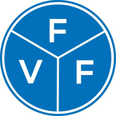 Beyaz arka planda FVF harf logosu tasarımı. FVF yaratıcı harflerin baş harfleri logo kavramı. FVF harf tasarımı.