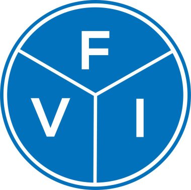 Beyaz arka planda FVI harf logosu tasarımı. FVI yaratıcı harflerin baş harfleri logo kavramı. FVI harf tasarımı.