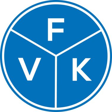 Beyaz arka planda FVK harf logosu tasarımı. FVK yaratıcı harflerin baş harfleri logo kavramı. FVK harf tasarımı.