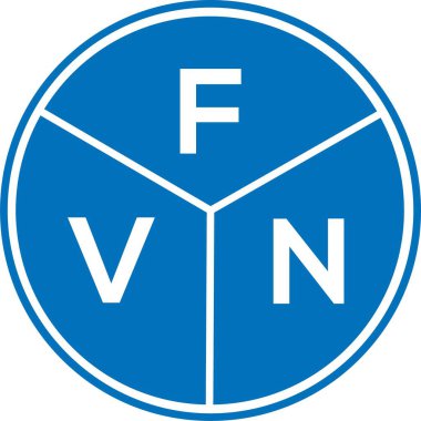 Beyaz arka planda FVN harf logosu tasarımı. FVN yaratıcı harflerin baş harfleri logo kavramı. FVN harf tasarımı.