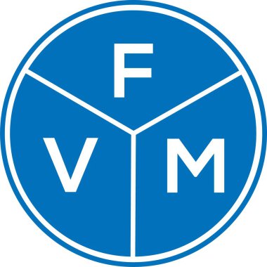 Beyaz arkaplanda FVM harf logosu tasarımı. FVM yaratıcı harflerin baş harfleri logo kavramı. FVM harf tasarımı.
