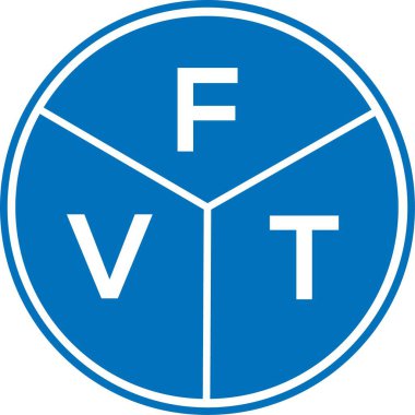 Beyaz arka planda FVT harf logosu tasarımı. FVT yaratıcı harflerin baş harfleri logo kavramı. FVT harf tasarımı.