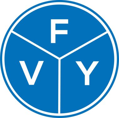 Beyaz arka planda FVY harf logosu tasarımı. FVY yaratıcı harflerin baş harfleri logo kavramı. FVY harf tasarımı.