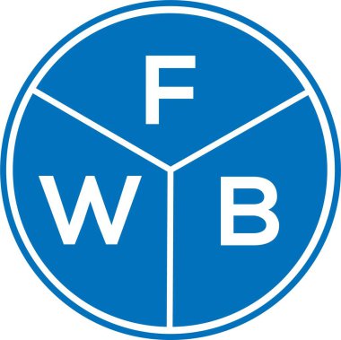 Beyaz arka planda FWB harfi logo tasarımı. FWB yaratıcı harflerin baş harfleri logo kavramı. FWB harf tasarımı.