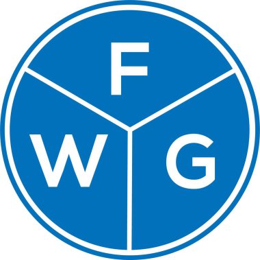 Beyaz arka planda FWG harf logosu tasarımı. FWG yaratıcı harflerin baş harfleri logo kavramı. FWG harf tasarımı.