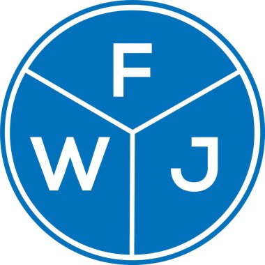 Beyaz arka planda FWJ harf logosu tasarımı. FWJ yaratıcı harflerin baş harfleri logo kavramı. FWJ harf tasarımı.