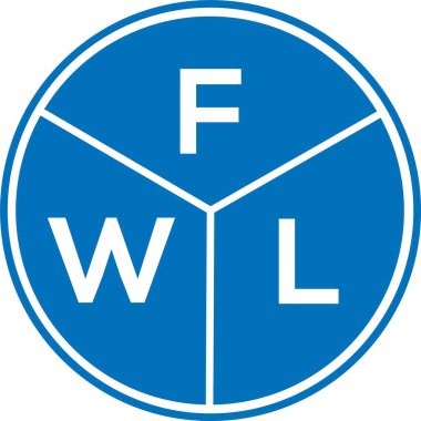 Beyaz arka planda FWL harf logosu tasarımı. FWL yaratıcı harflerin baş harfleri logo kavramı. FWL harf tasarımı.