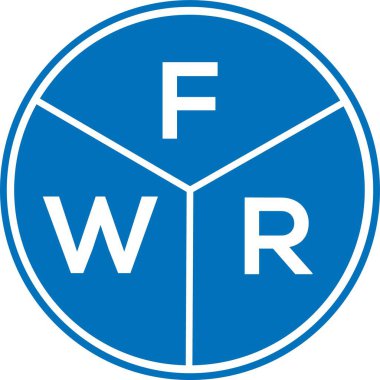 Beyaz arka planda FWR harf logosu tasarımı. FWR yaratıcı harflerin baş harfleri logo kavramı. FWR harf tasarımı.