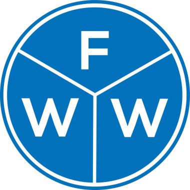 Beyaz arka planda FWW harf logosu tasarımı. FWW yaratıcı harflerin baş harfleri logo kavramı. FWW harf tasarımı.